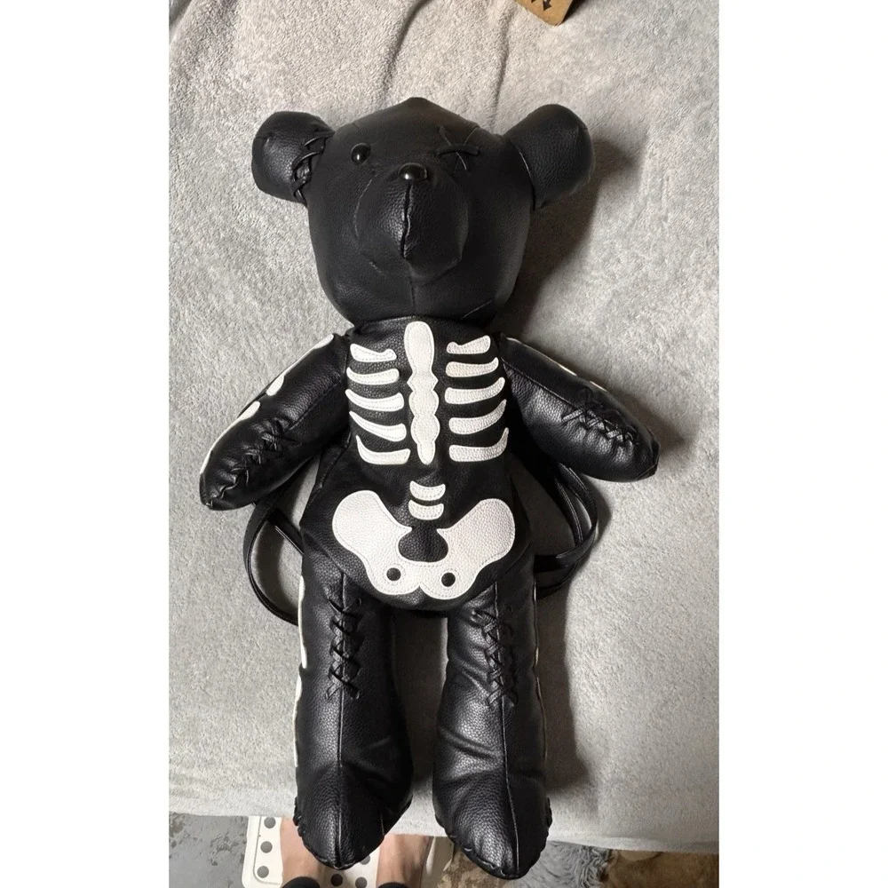 DOLLS KILL DEADY TEDDY STUFFED BEAR BACKPACK SKELETON GOTH PUNK 24